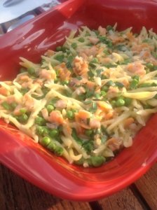 Pâtes au saumon & garden peas Pâtes au saumon & garden peas