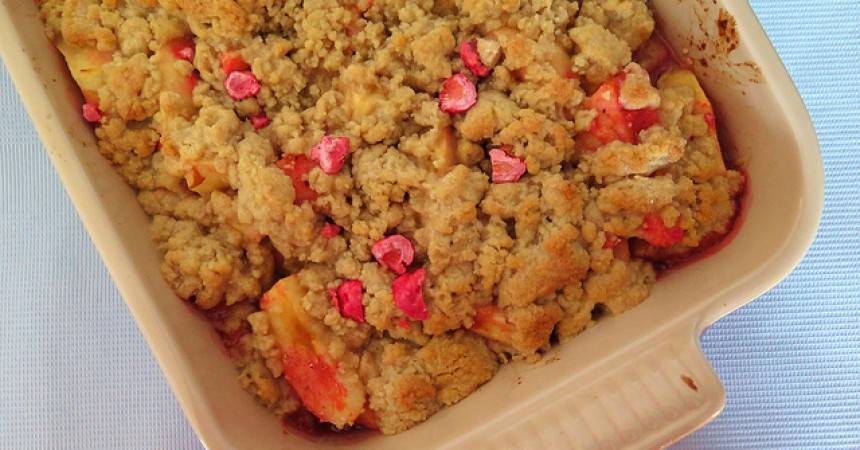 Crumble pommes & pralines roses pour la semaine du gout Crumble pommes & pralines roses pour la semaine du gout