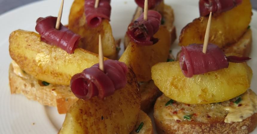 Bouchées aux pommes & magret fumé Bouchées aux pommes & magret fumé