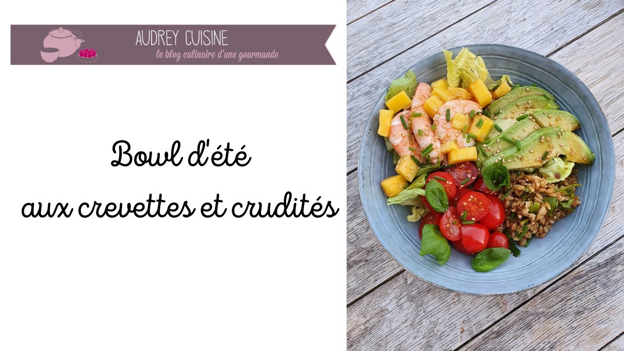 Bowl d'été aux crevettes et crudités