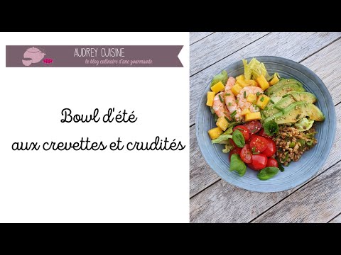 Bowl d'été aux crevettes et crudités