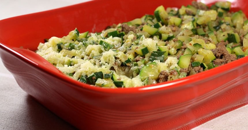Gratin de courgettes, boeuf & céréales Gratin de courgettes, boeuf & céréales