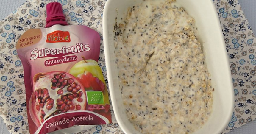 P’tit déjeuner aux flocons d’avoine & graines de chia P’tit déjeuner aux flocons d’avoine & graines de chia