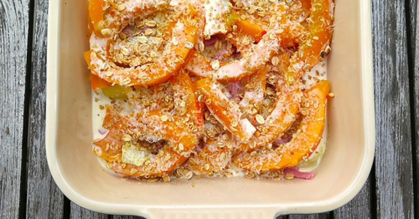Gratin de potimarron et de pâtisson Gratin de potimarron et de pâtisson