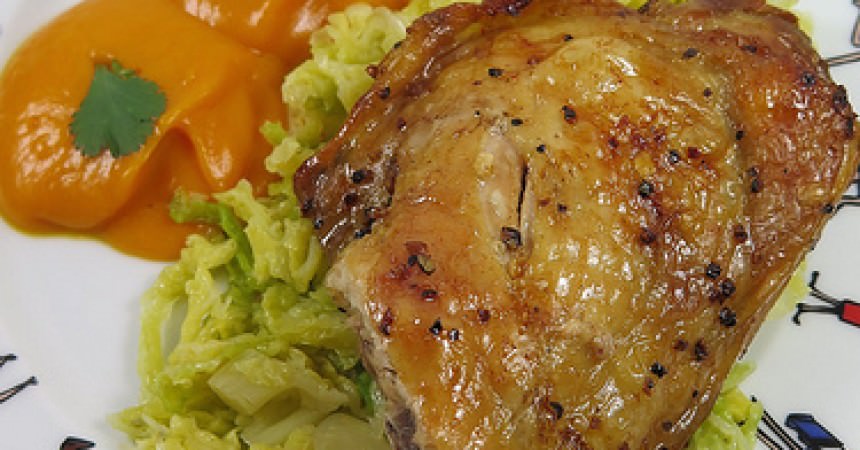 Poulet aux épices du Trappeur, purée de patate douce à l’érable Poulet aux épices du Trappeur, purée de patate douce à l’érable