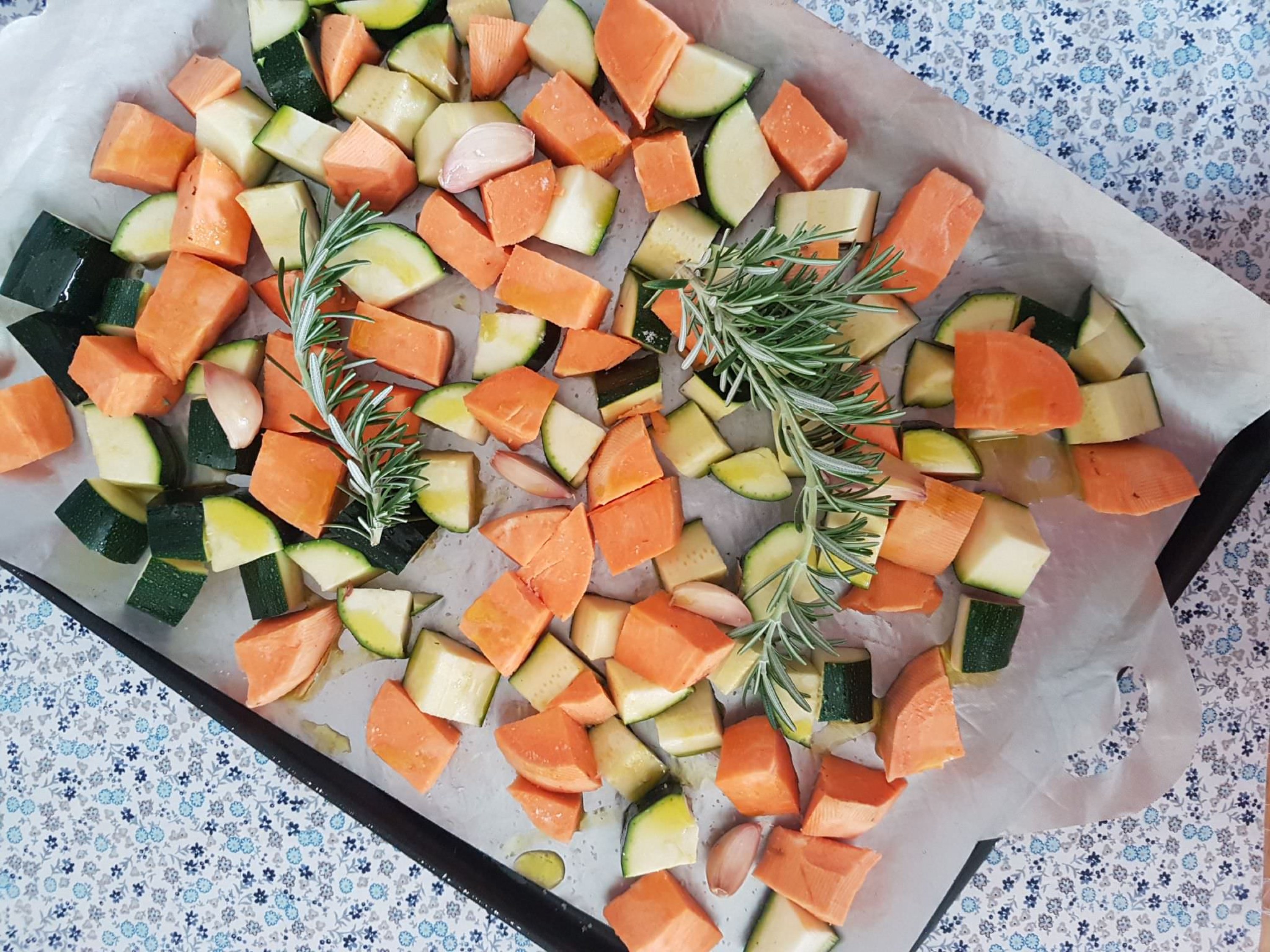 Courgettes Patates Douces Roties Pour Un Plat Complet Vegetarien Audrey Cuisine