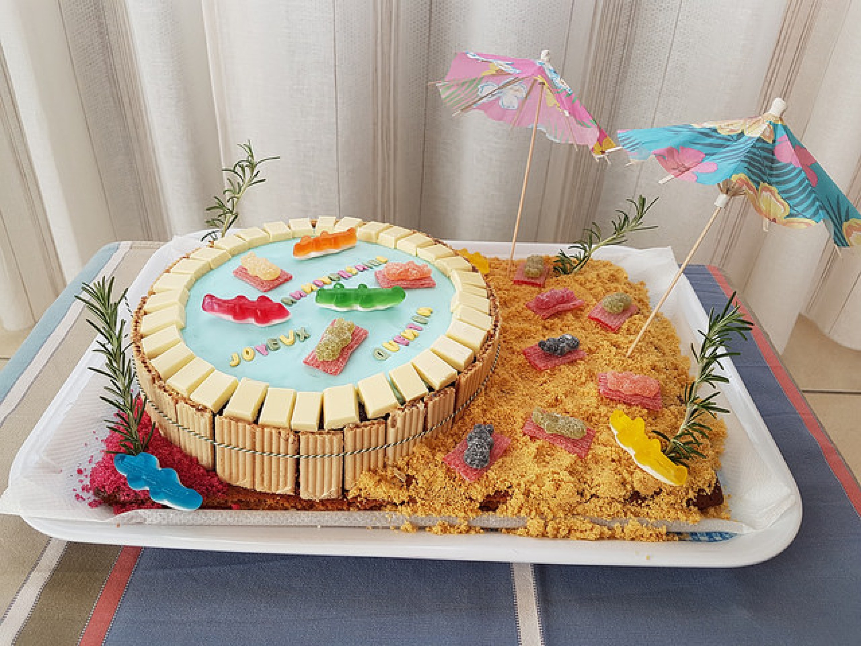 Gâteau piscine pour l’anniversaire de mon p’tit bonhomme