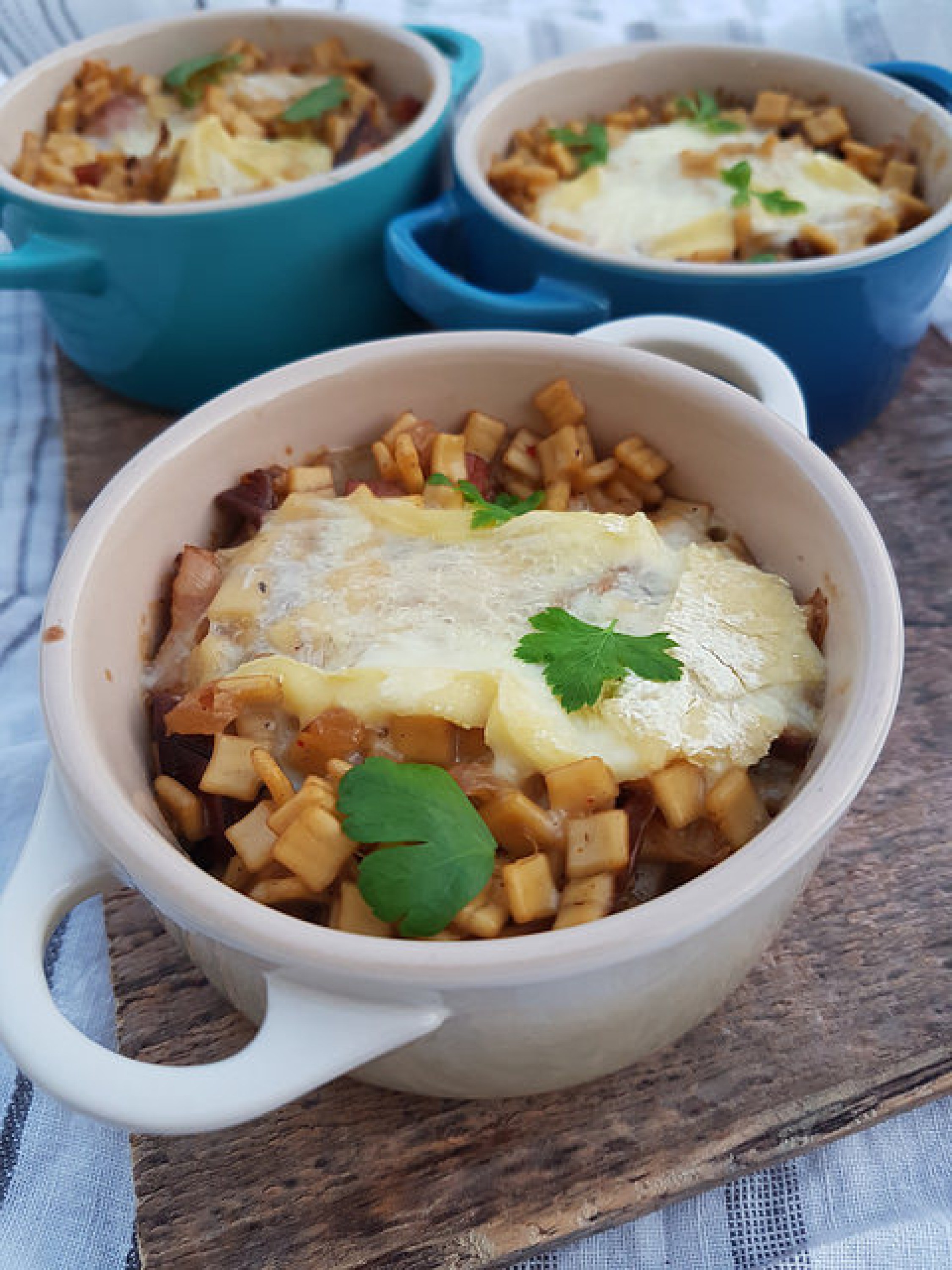 Gratins de crozets aux cèpes & Reblochon