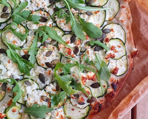 pizza courgette feta