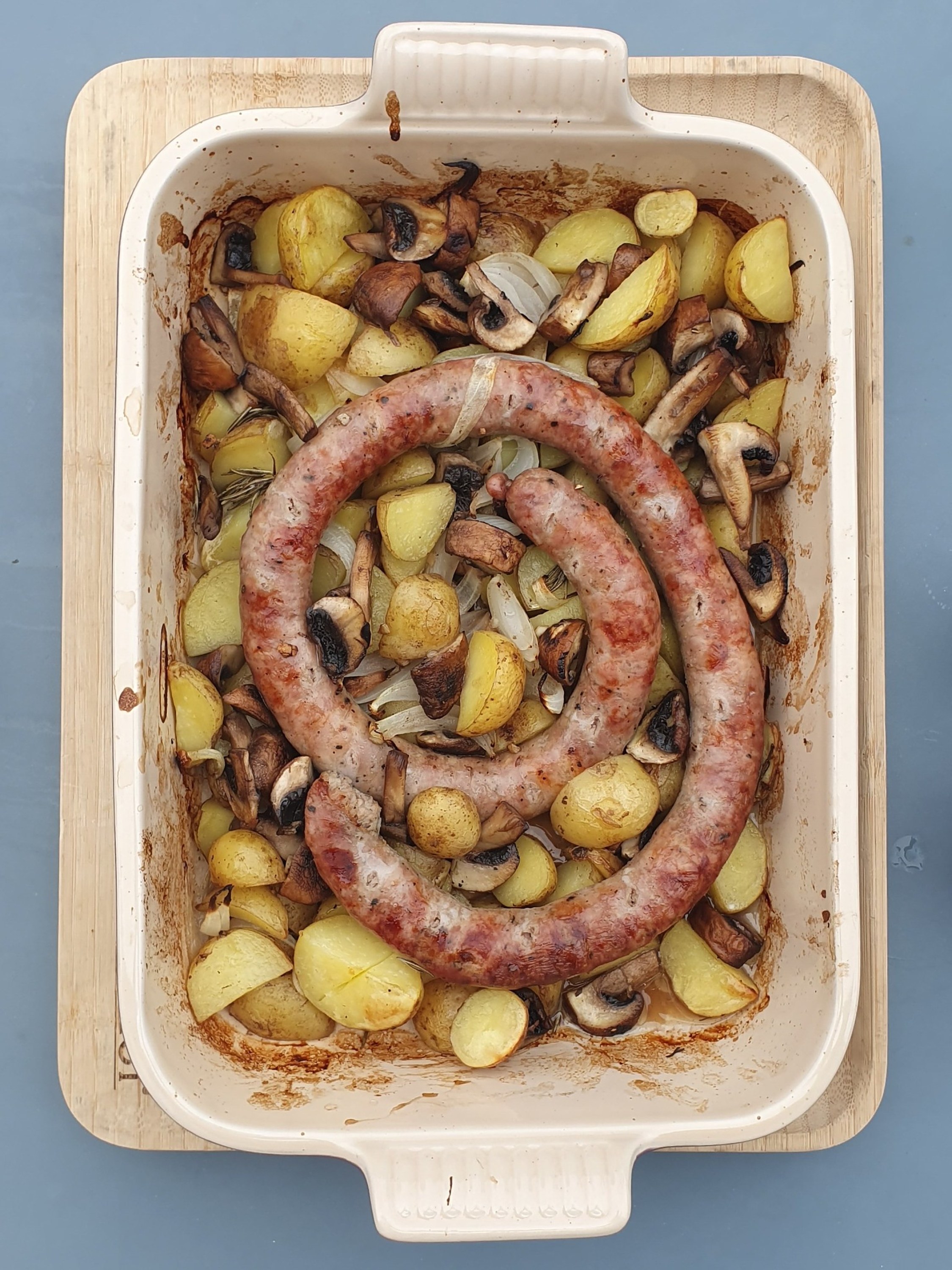 Saucisse De Toulouse Pommes De Terre Et Champignons Audrey Cuisine