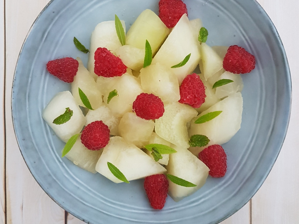 Salade De Melon Jaune Aux Framboises Audrey Cuisine