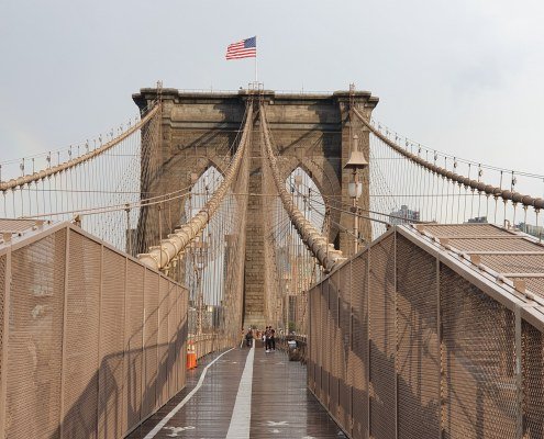 Traversee a pied du pont de Brooklyn