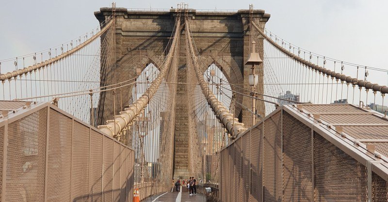 Traversee a pied du pont de Brooklyn