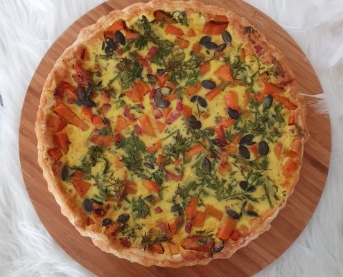 Quiche lardons courge butternut