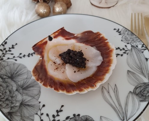 Carpaccio de St Jacques au caviar