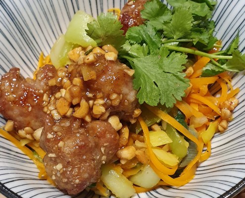 Wok boulettes de porc