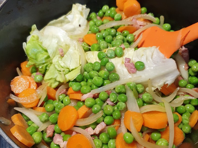 Les petits pois carottes lardons | Audrey Cuisine
