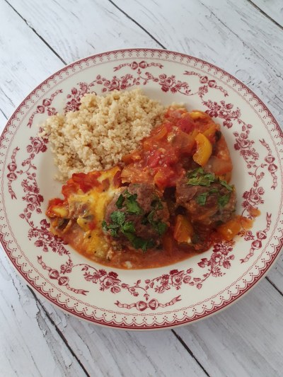 Tajine de boulettes de boeuf aux légumes