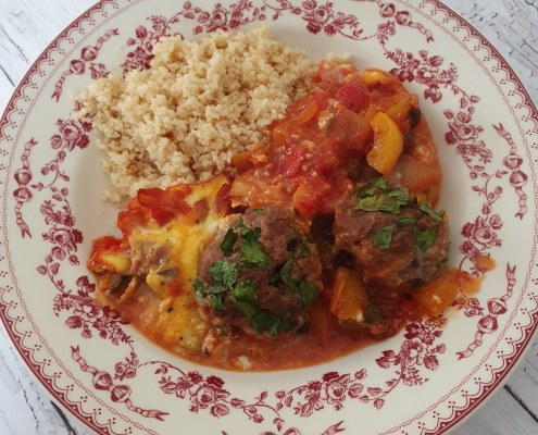 Tajine de boulettes de boeuf aux légumes