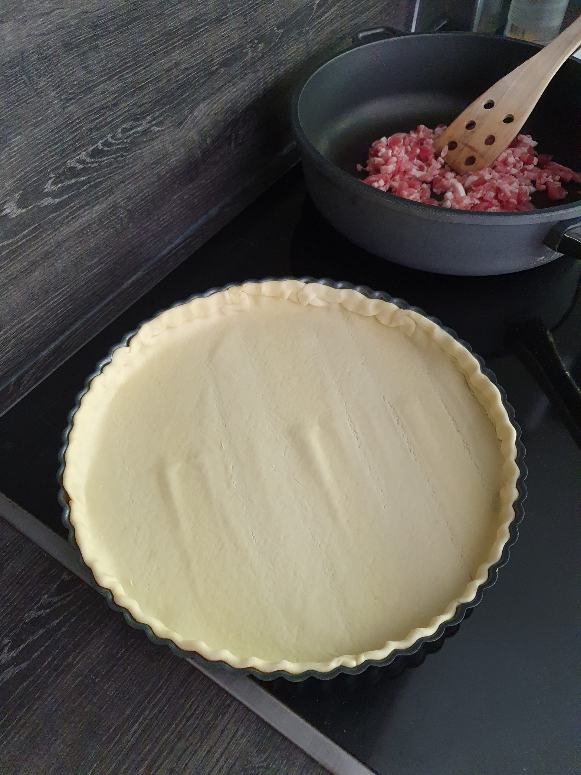 Quiche aux lardons et jeunes pousses d’épinards