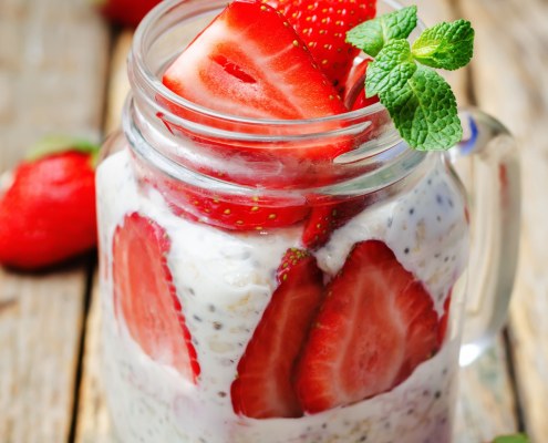 Chia pudding vanille fraise