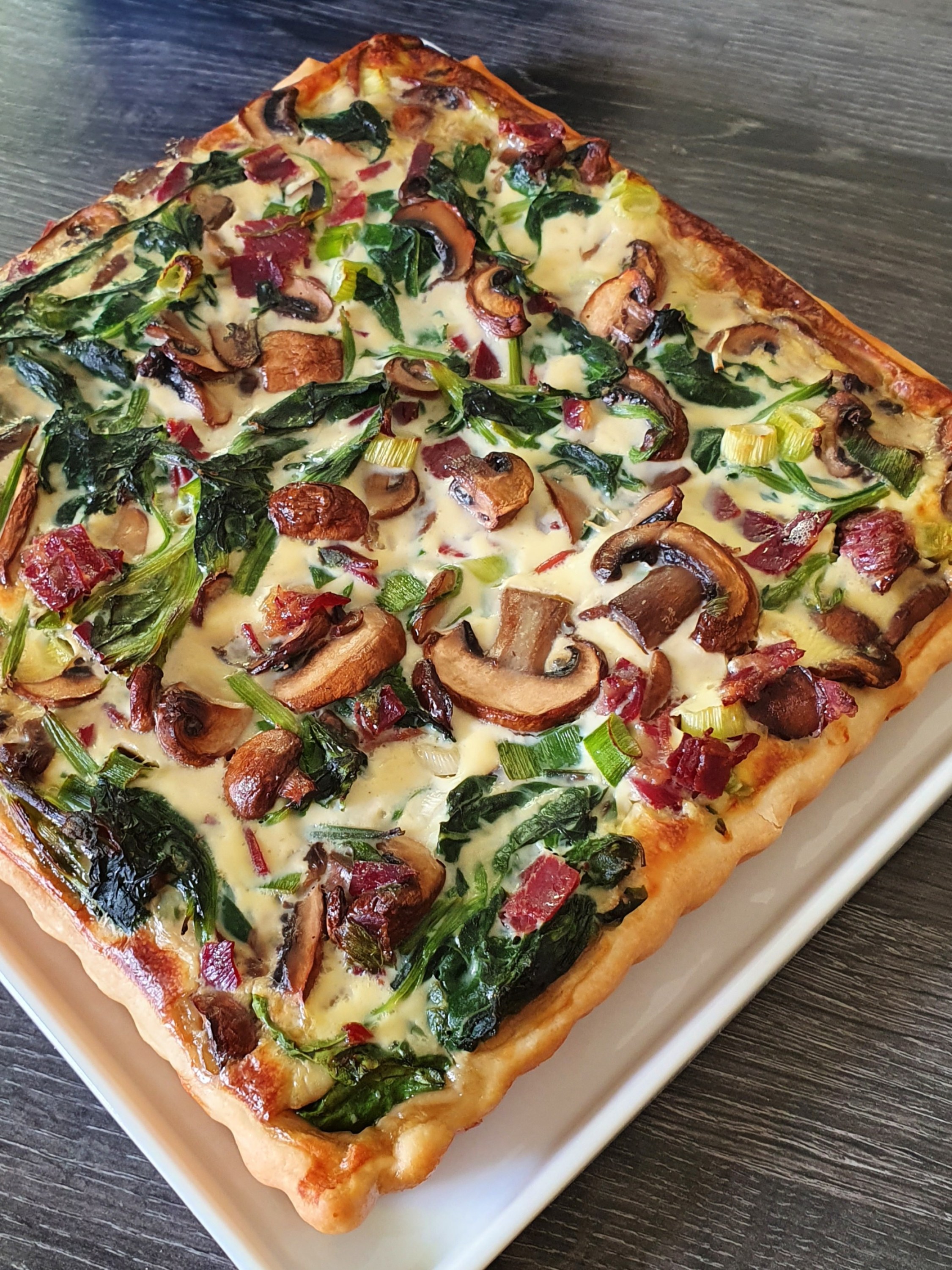 Tarte salée épinards champignons