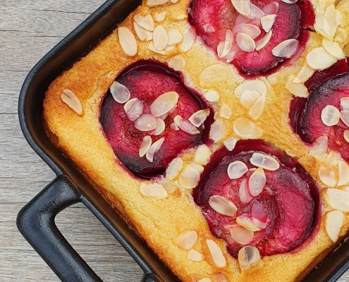 Clafoutis aux pêches de vigne