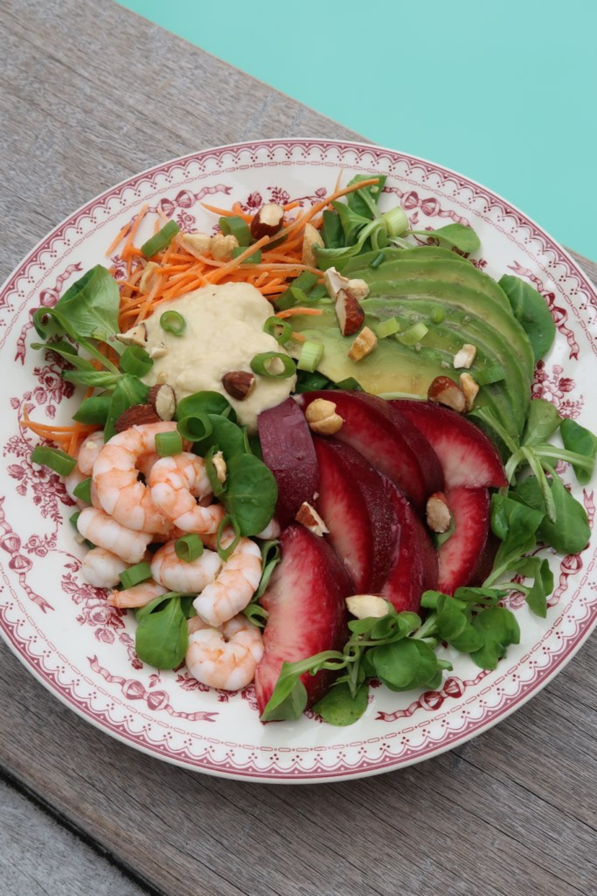 Salade Nectavigne et crevettes