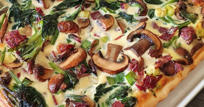 Tarte salée épinards champignons