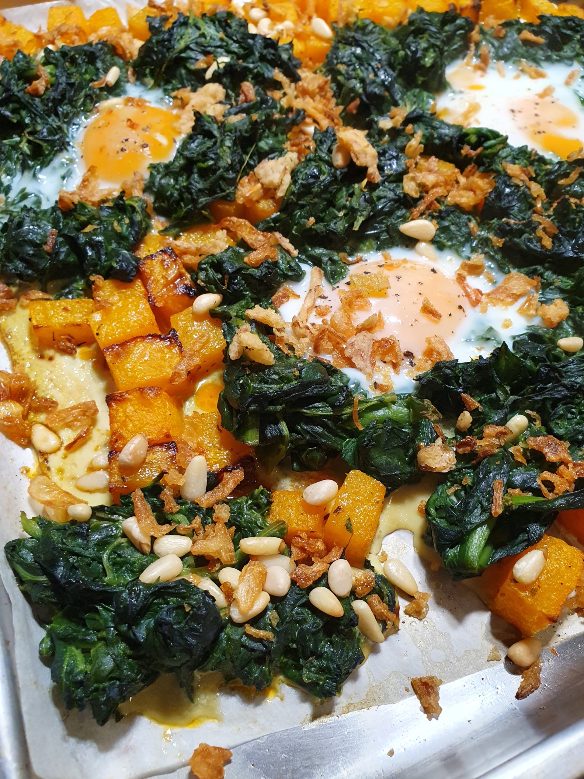 oeuf butternut epinards