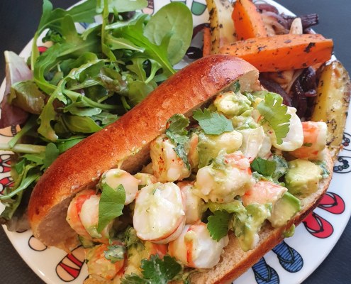 sandwich aux crevettes comme un lobster roll