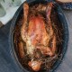Poulet rôti au foin