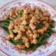 Haricots verts pois chiches thon