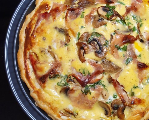 Quiche champignons jambon de Parme