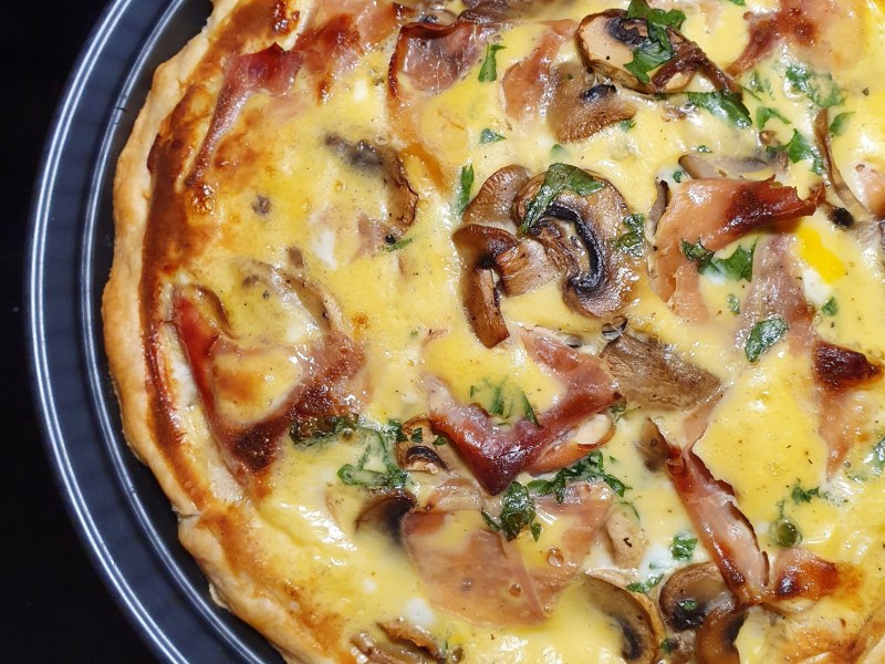 Quiche champignons jambon de Parme