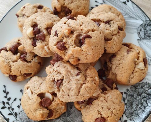 Cookies sans oeufs à la noix de coco et aux pépites de chocolat