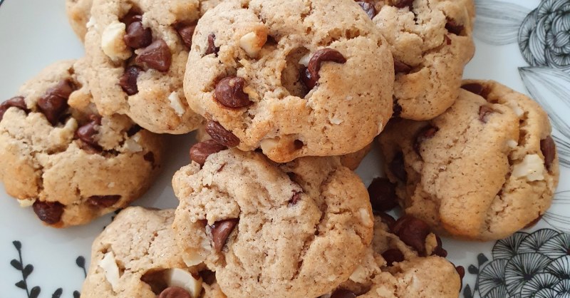 Cookies sans oeufs à la noix de coco et aux pépites de chocolat