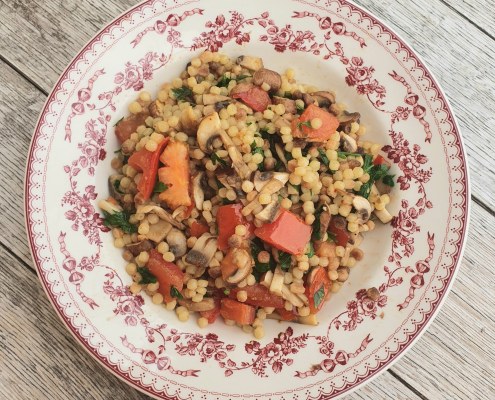 Fregola sarda tomates et champignons