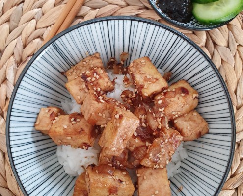 Wok de Tofu caramélisé à la sauce Ponzu
