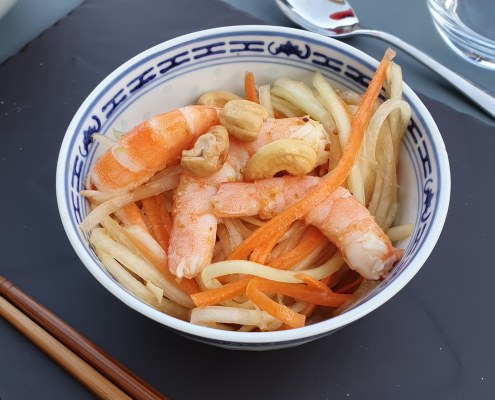 Salade de papaye verte aux crevettes