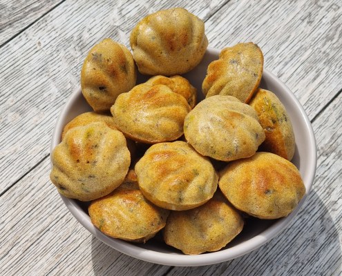 Mes madeleines apéro aux sardines, thym et citron