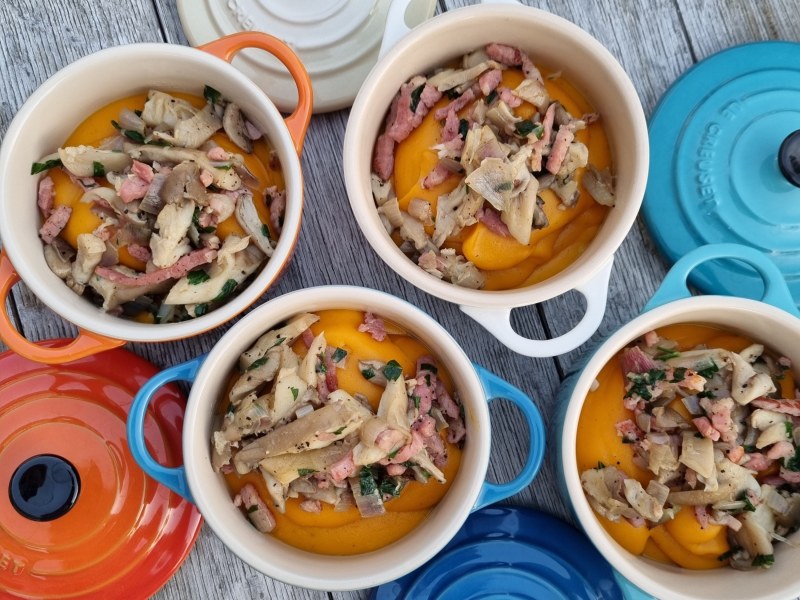 Cocottes de purée de Potimarron aux champignons | Audrey Cuisine