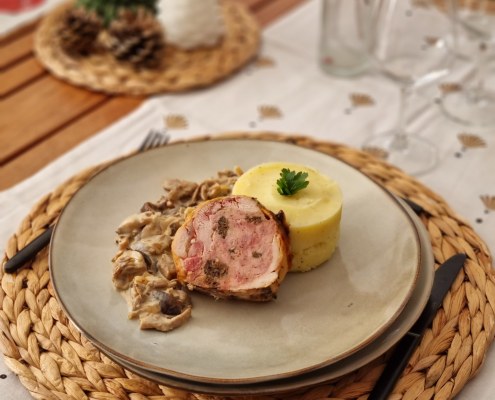 Rôti de Poularde aux morilles