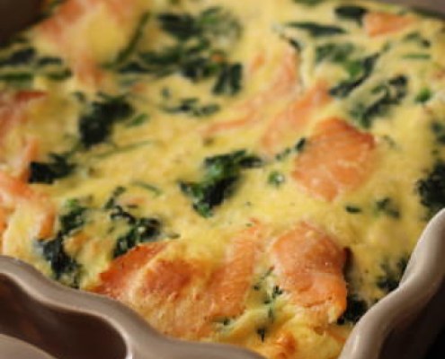 Clafoutis salés d'épinards au saumon