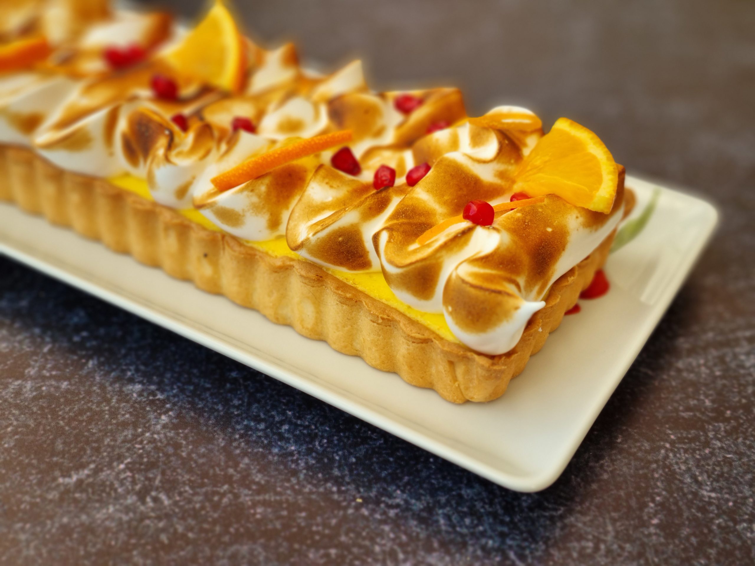 Tarte à l'orange meringuée