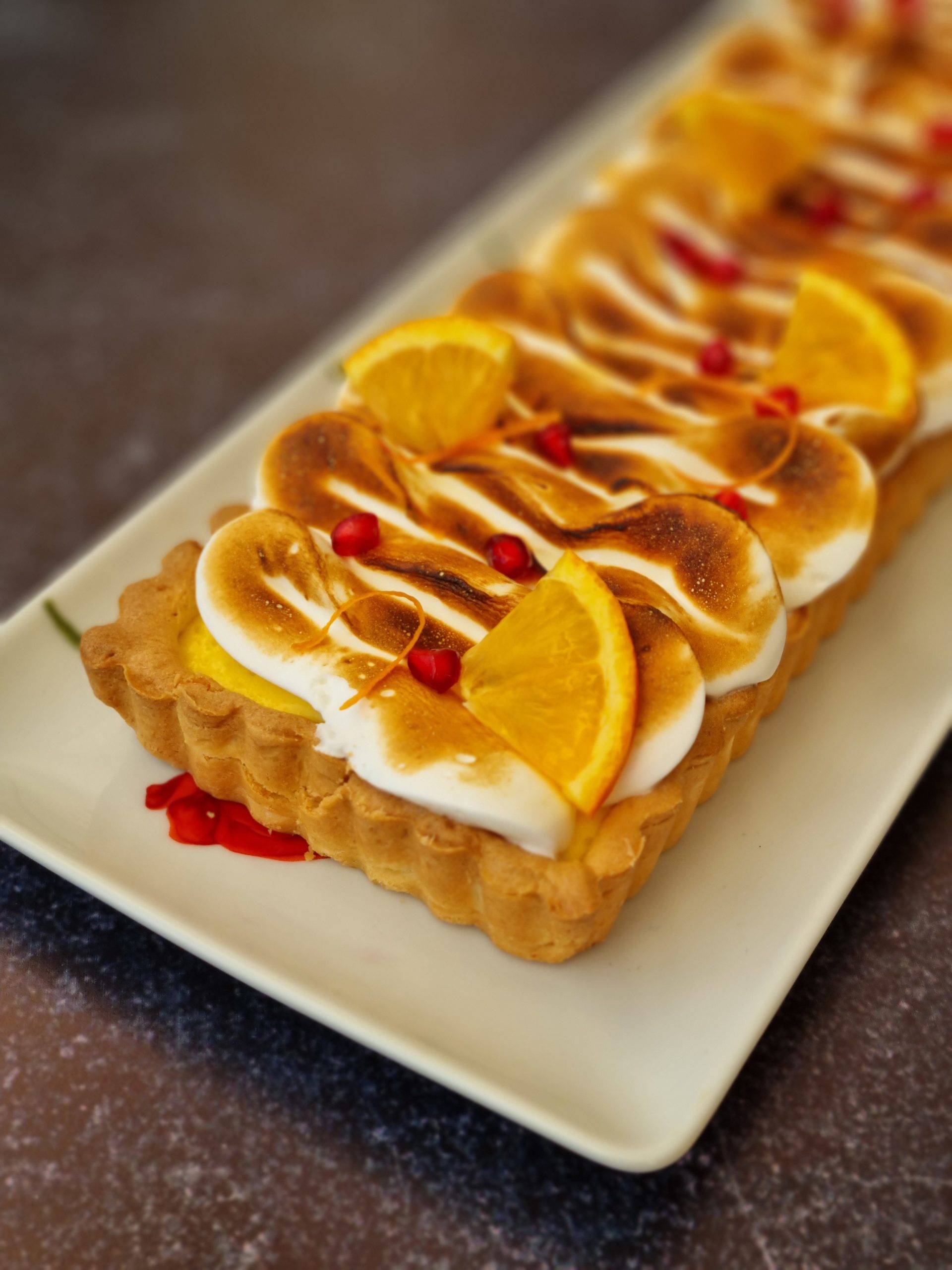 tarte a l'orange meringuée