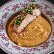 Pavé de saumon au four, Polenta à la carotte