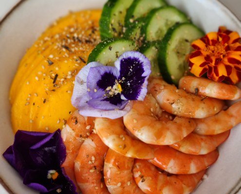 Poke Bowl Crevettes et mangues