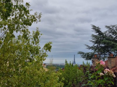 Au Père Lapin - Vue depuis la Terrasse sur la Tour Eiffel