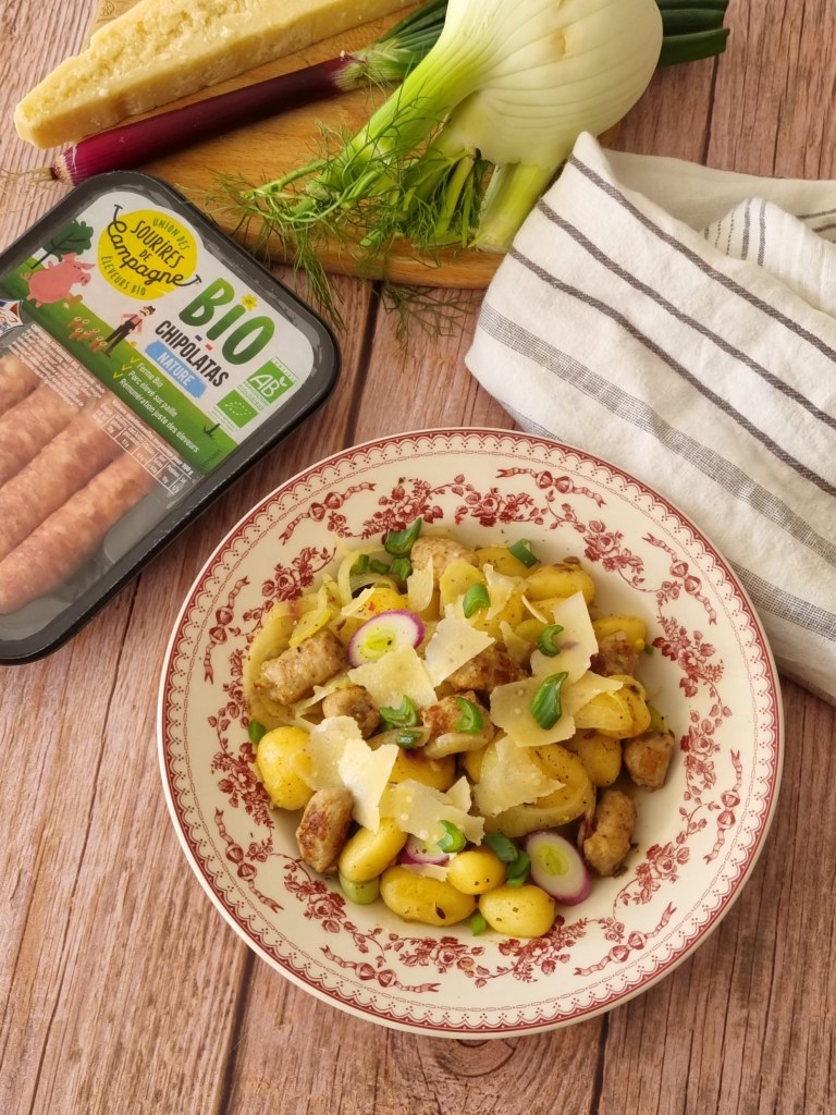 gnocchis aux chipolatas bio et au fenouil